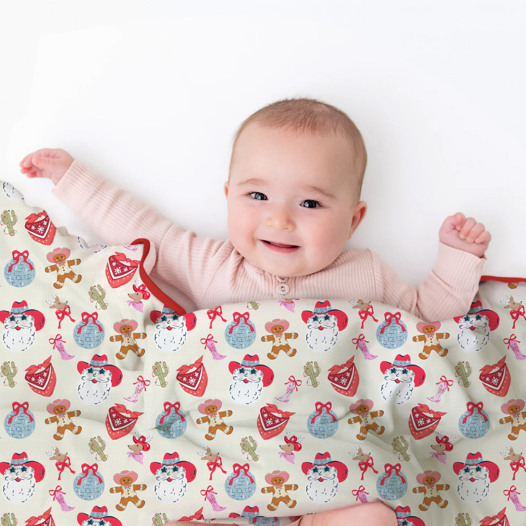 Lovely Western Christmas Girl Toddler Blanket