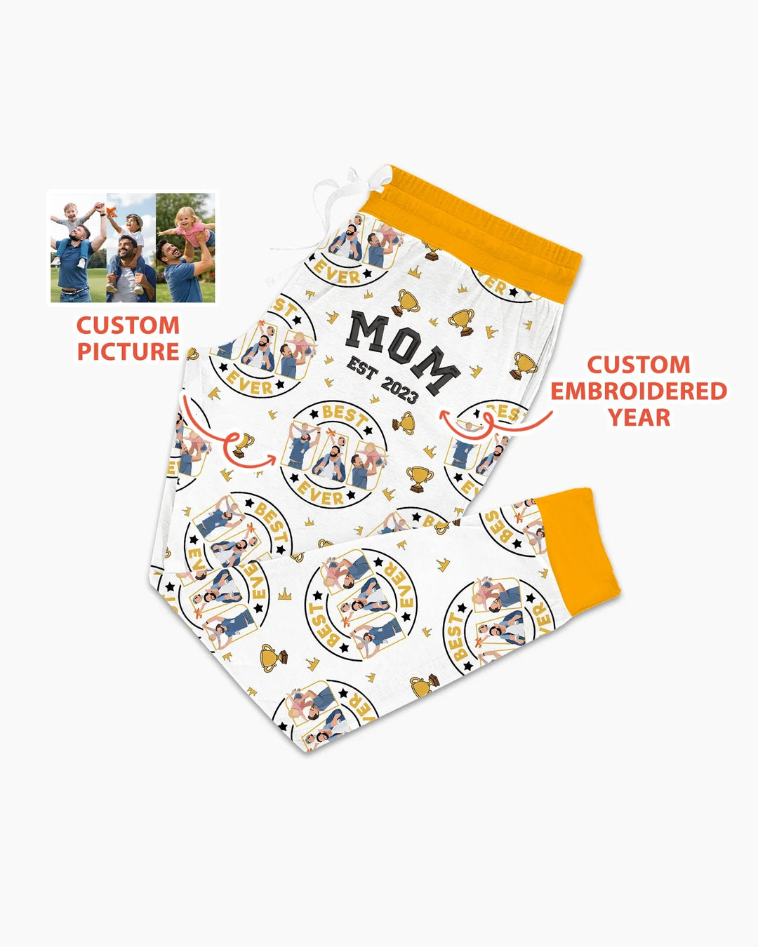 Conjunto de pijama de bambú bordado para mujer, personalizado, a juego para el Día del Padre