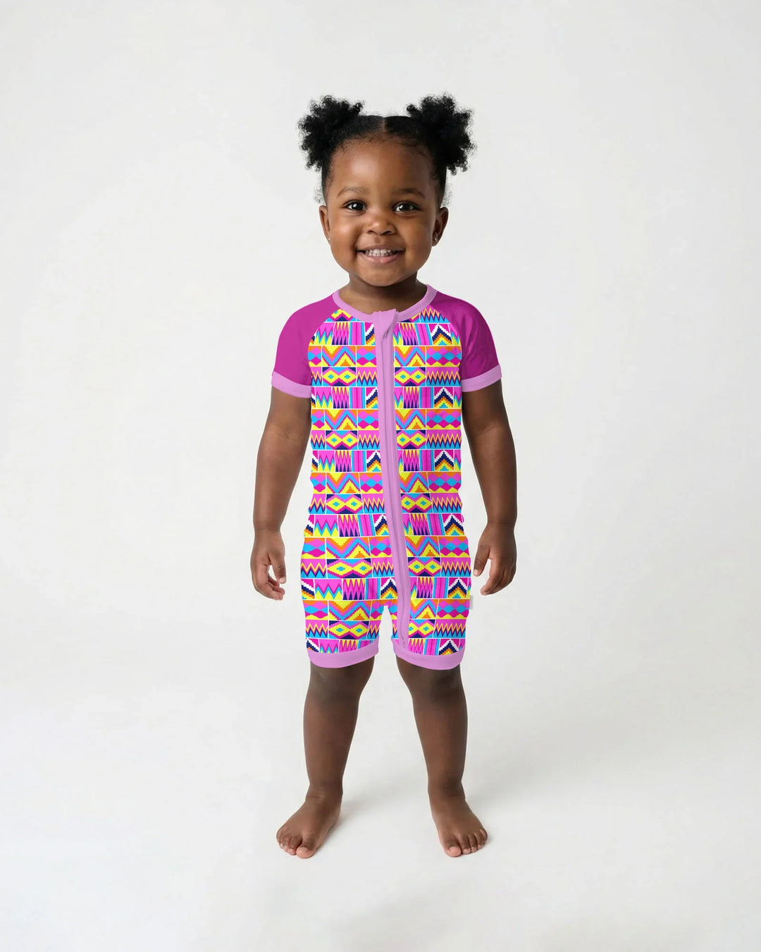 Pijamas cortos Kente Vibes de bambú a juego para toda la familia