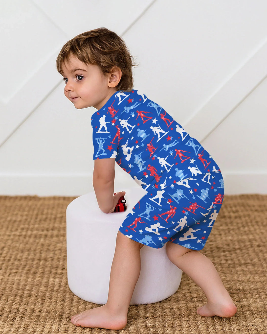 Army Toys 4th of July Bamboo Two Piece Short Sleeve Shorts Pajama Set
