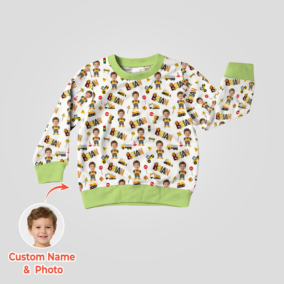 Custom Photo Doodle Little Builder Crewneck Sweatshirt