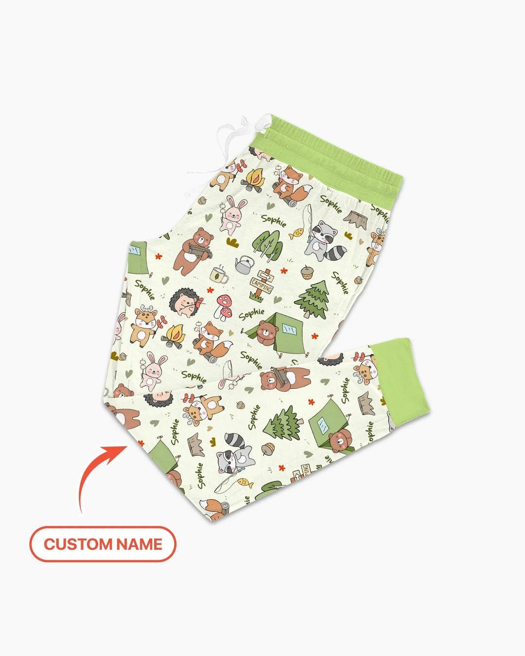 Custom Name Little Camp Buddies Bamboo Women Pajama Set