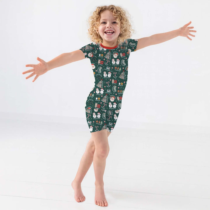 Christmas Things Two Piece Short Sleeve Shorts Pajama Set