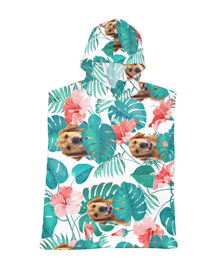 Hawaiian Custom Photo Dog Bamboo Swim Poncho