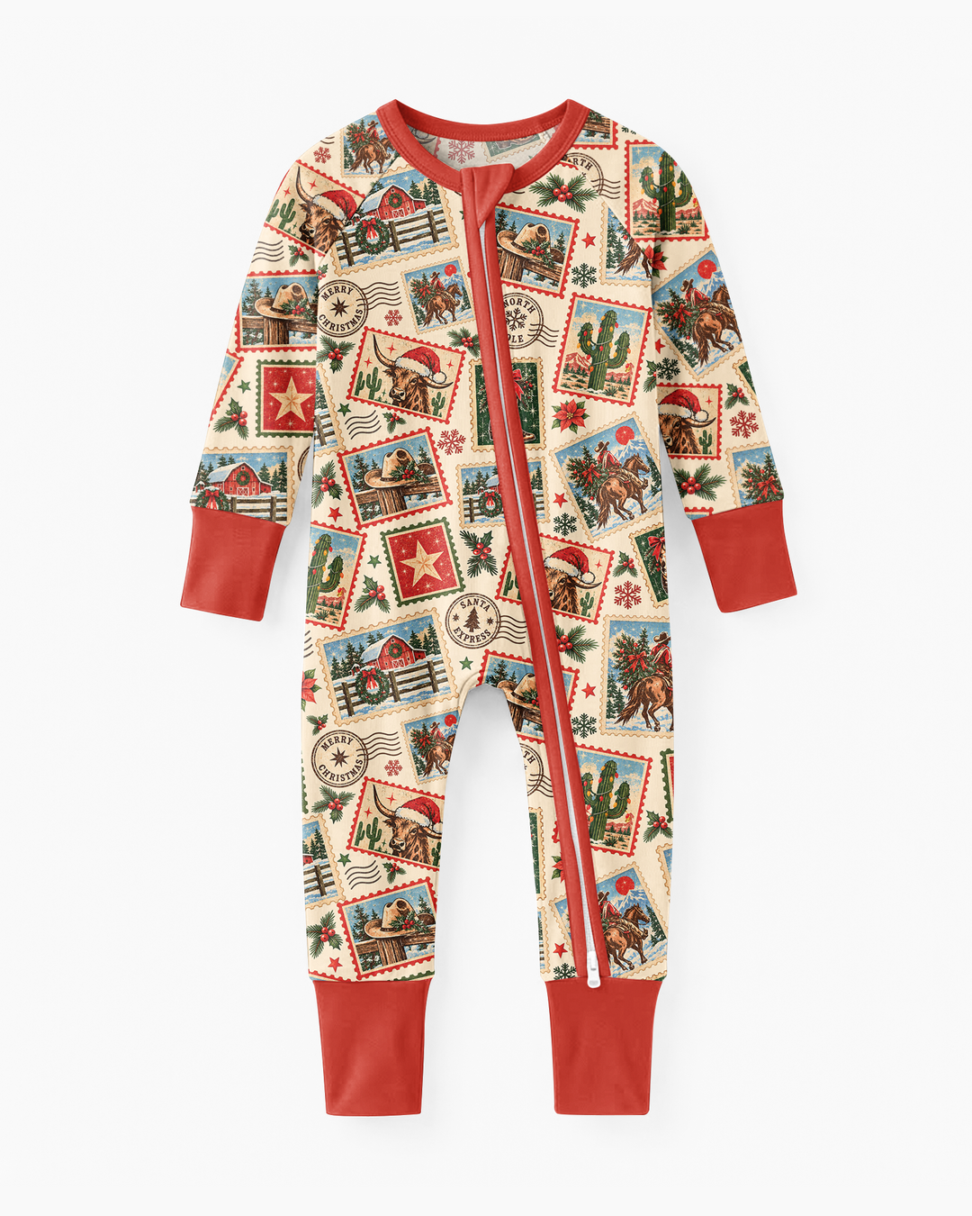 Western Christmas Stamps Bamboo Convertible Zippy