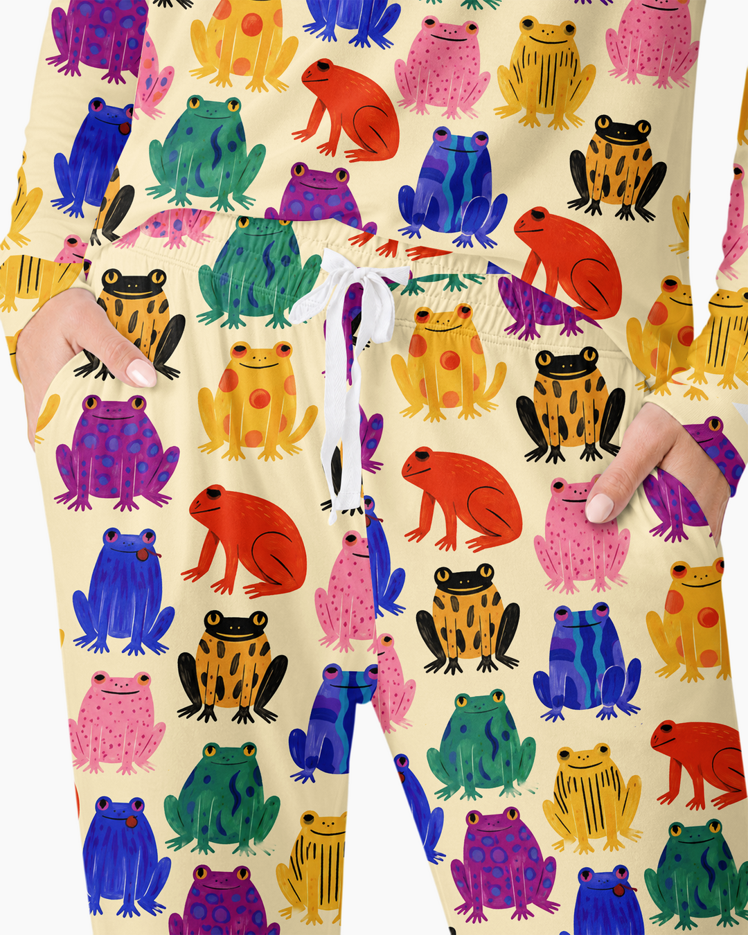 Rainbow Frog Parade Bamboo Women Pajama Set