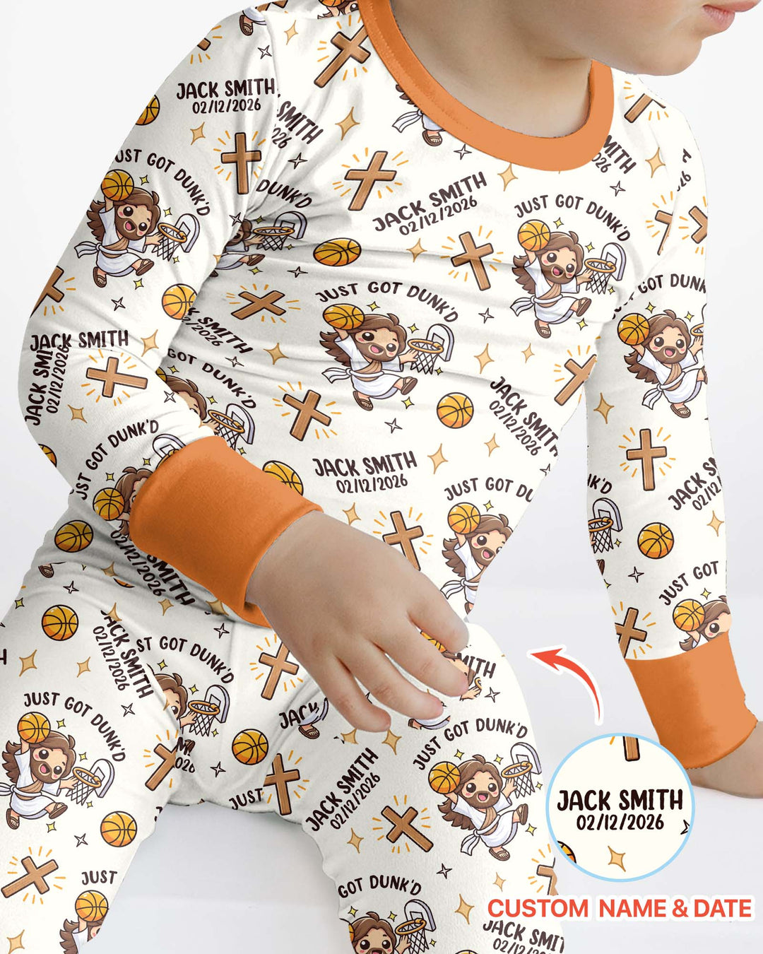 Personalized Baptism Just Got Dunk'd  Bamboo Two Piece Long Sleeve Pajama Set