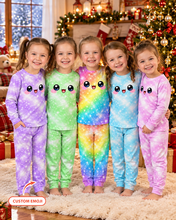 Kawaii Dumplings Emoji Bamboo Two Piece Long Sleeve Pajama Set