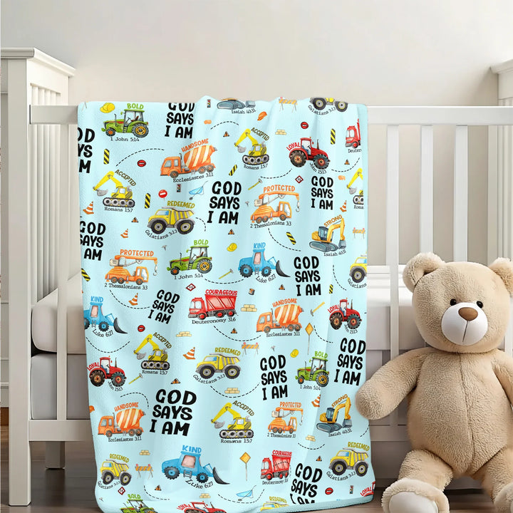 God Says I Am Boy Toddler Blanket