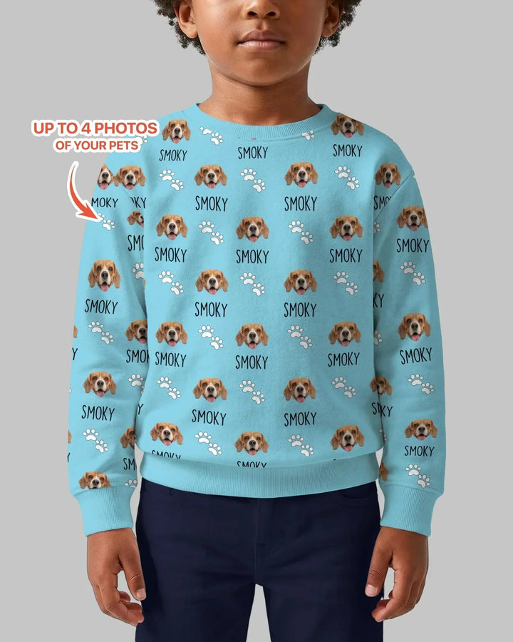 Custom Name and Pet Photos Crewneck Sweatshirt