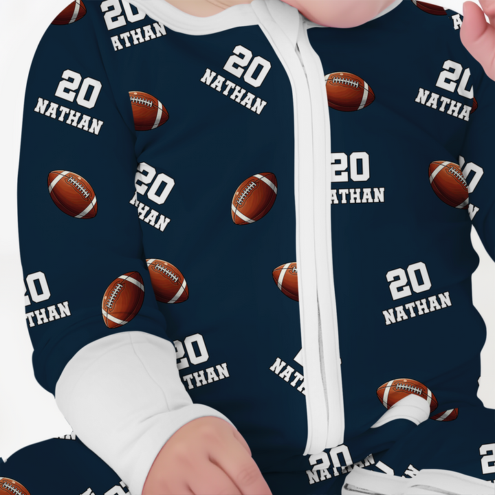 Football Pattern Personalized Convertible Zippy