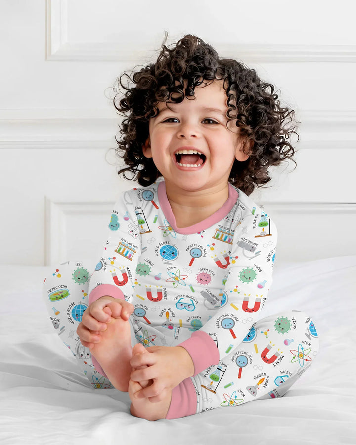 Zweiteiliges Langarm-Pyjama-Set mit Sommerfrüchten