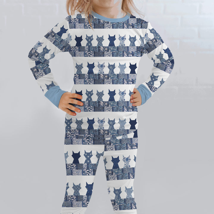 Midnight Feline Two Piece Long Sleeve Pajama Set