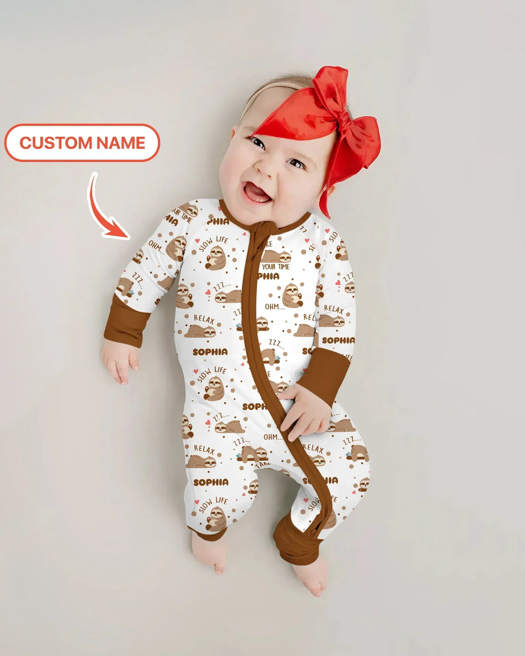 Custom Name Cute Sloth Convertible Zippy