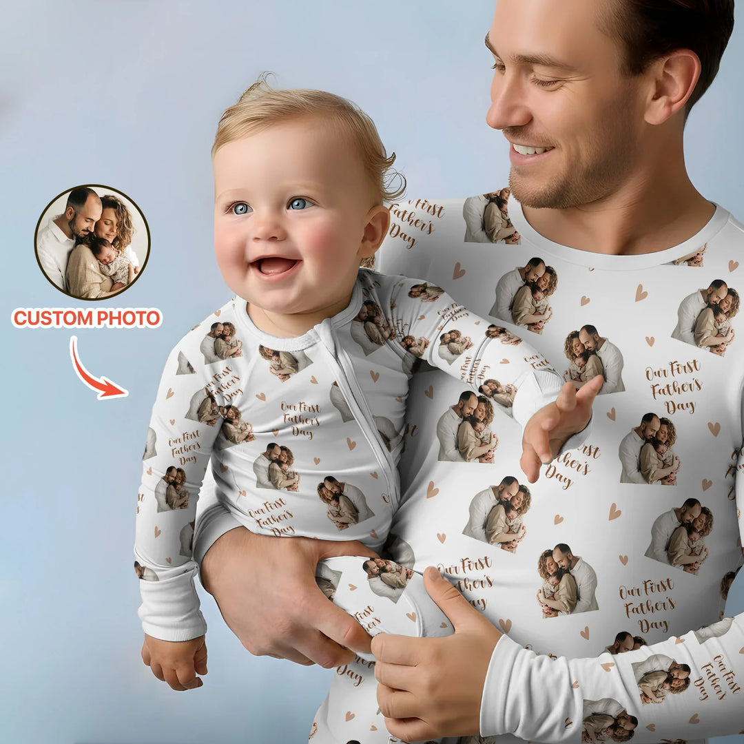 Foto personalizada Nuestro primer (invierno/Navidad/etc.) como padres Bambú Convertible con cremallera