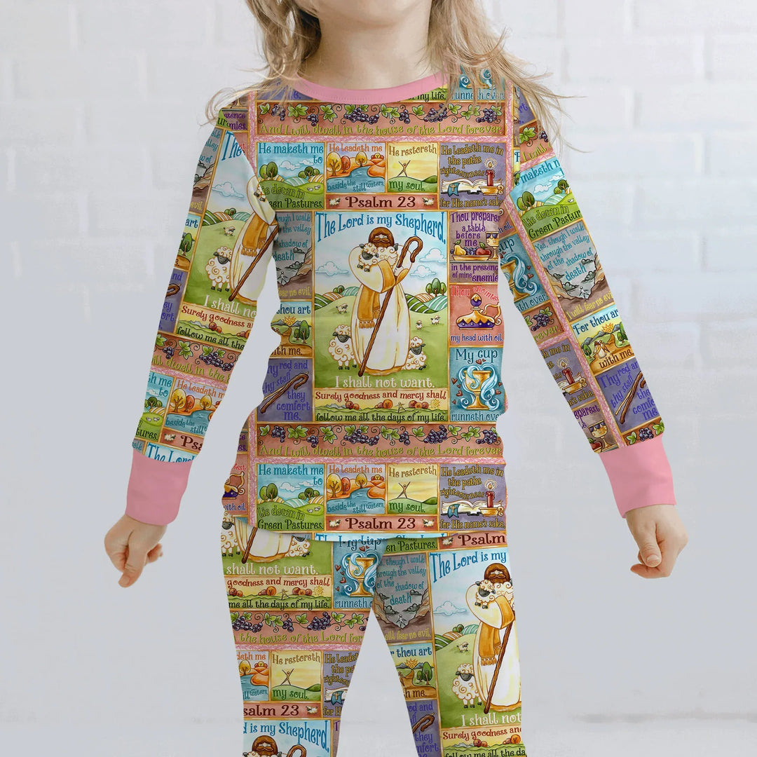 Zweiteiliges Langarm-Pyjama-Set mit Sommerfrüchten