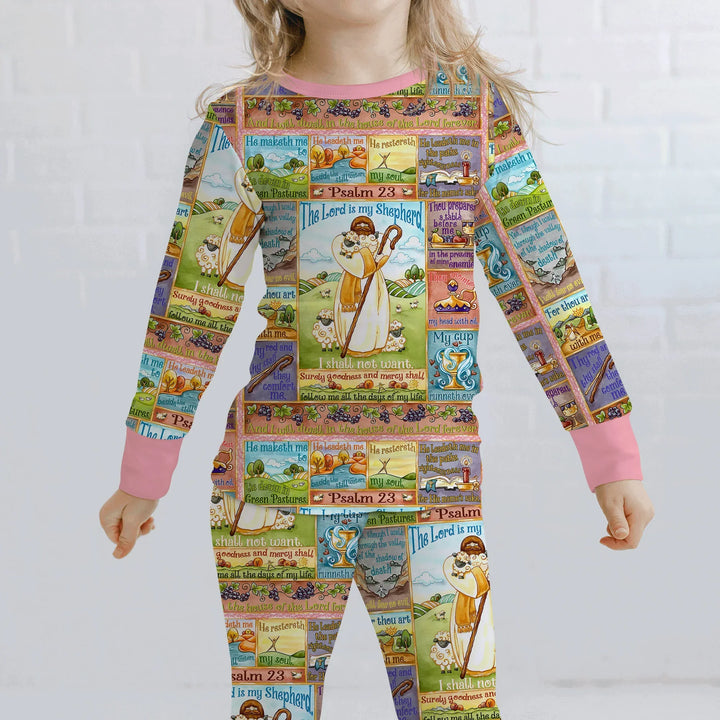 Zweiteiliges Langarm-Pyjama-Set mit Sommerfrüchten