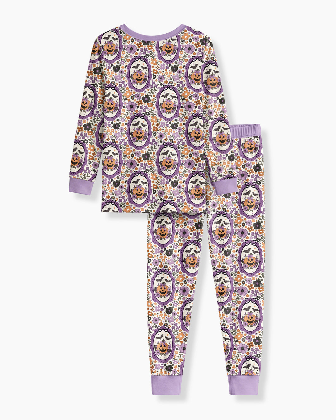Pumpkin Cameo Garden Bamboo Two Piece Long Sleeve Pajama Set