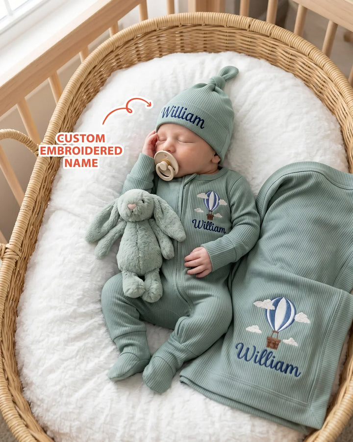 Personalized First Journey Embroidered Ribbed Bamboo Hat