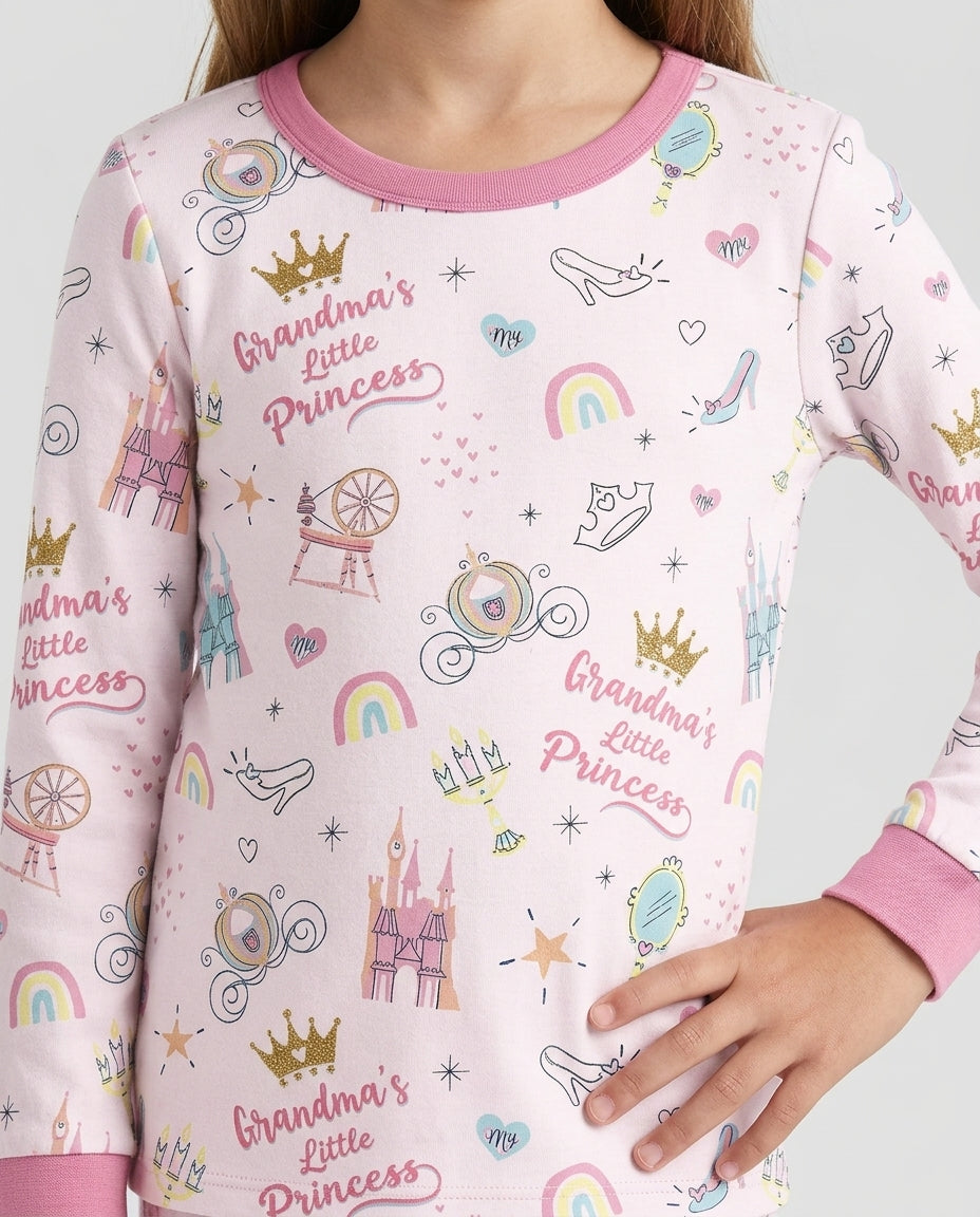 Grandma's Little Princess Bamboo Two Piece Long Sleeve Pajama Set