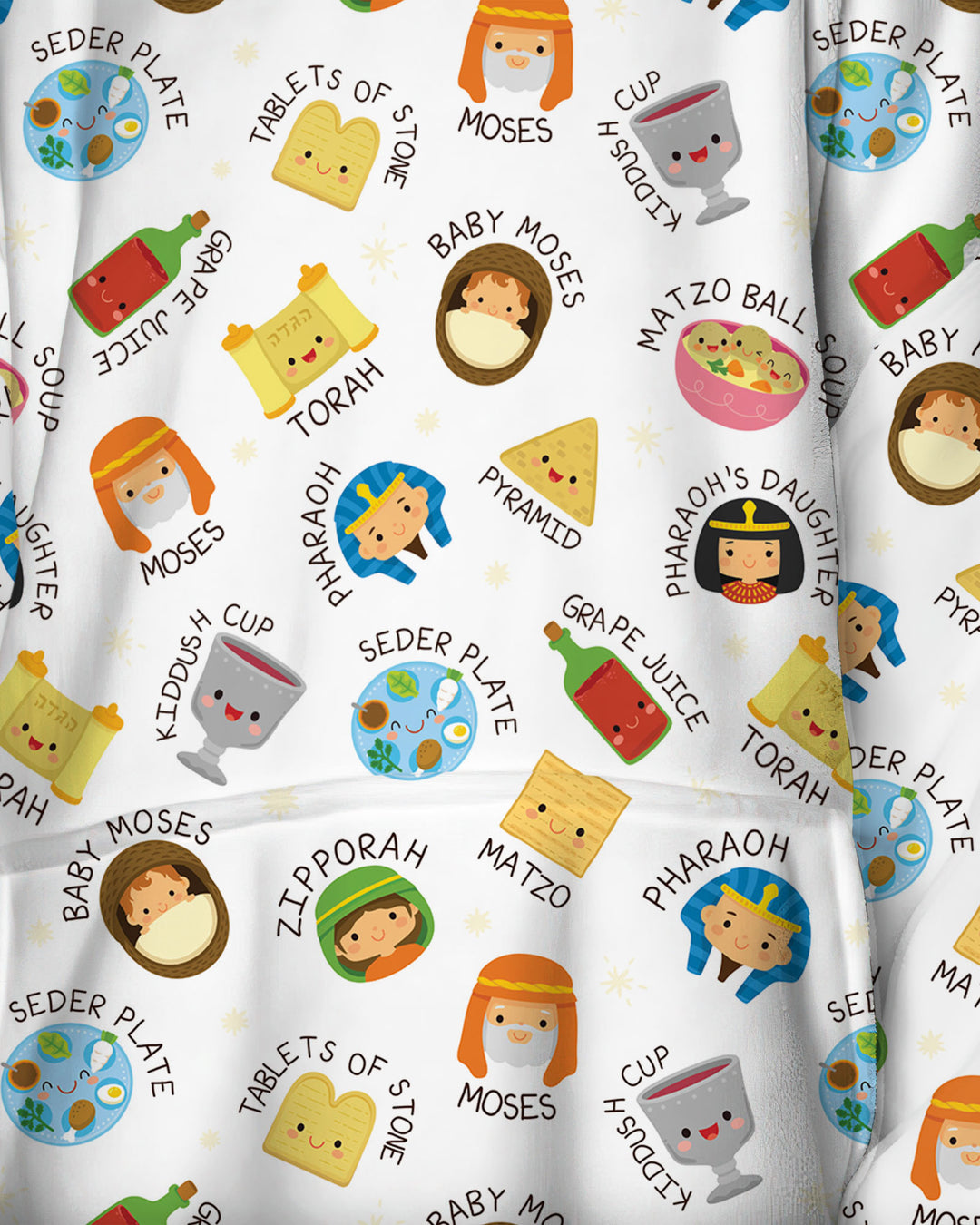 Cute Passover Characters Wearable Blanket Hoodie
