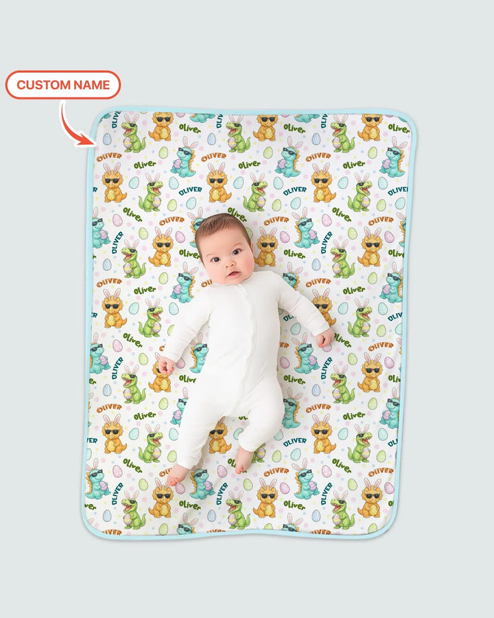 Custom Name Dinosaur on the Hunt Blanket