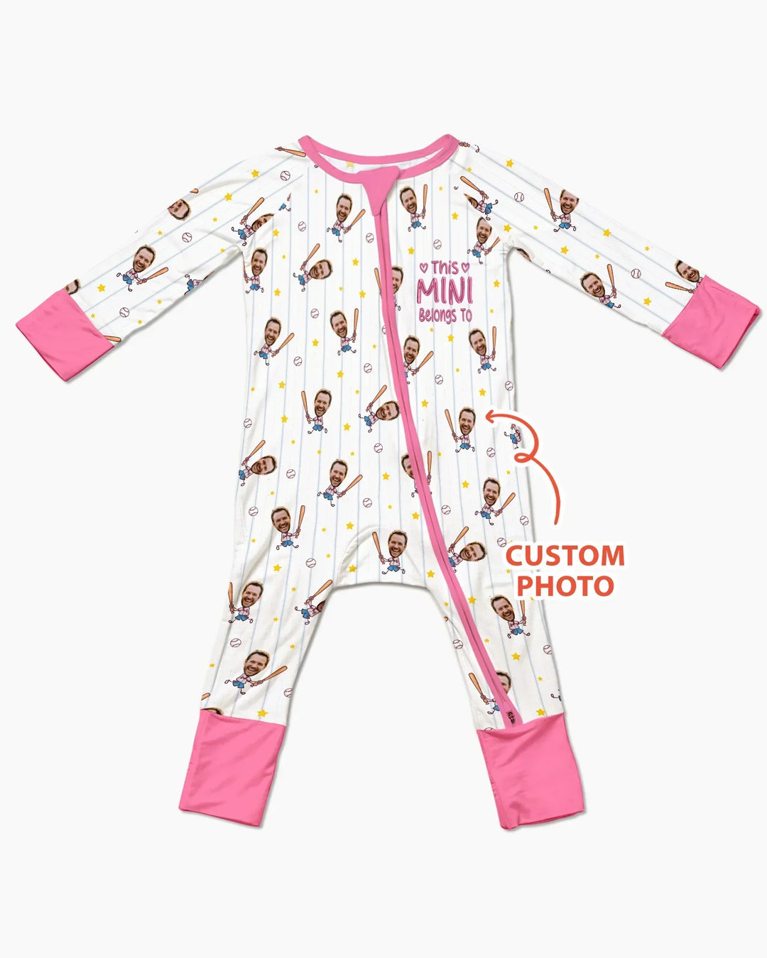 Embroidered Custom Dad And Mini Face  Bamboo Convertible Zippy