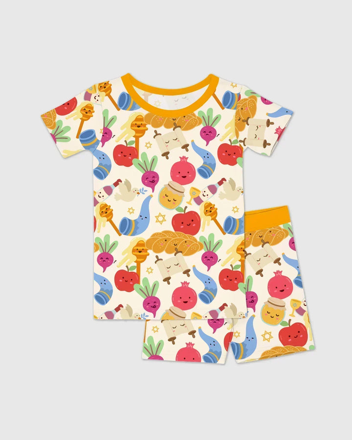 Template Zweiteiliges Pyjama-Set mit kurzen Ärmeln und Shorts