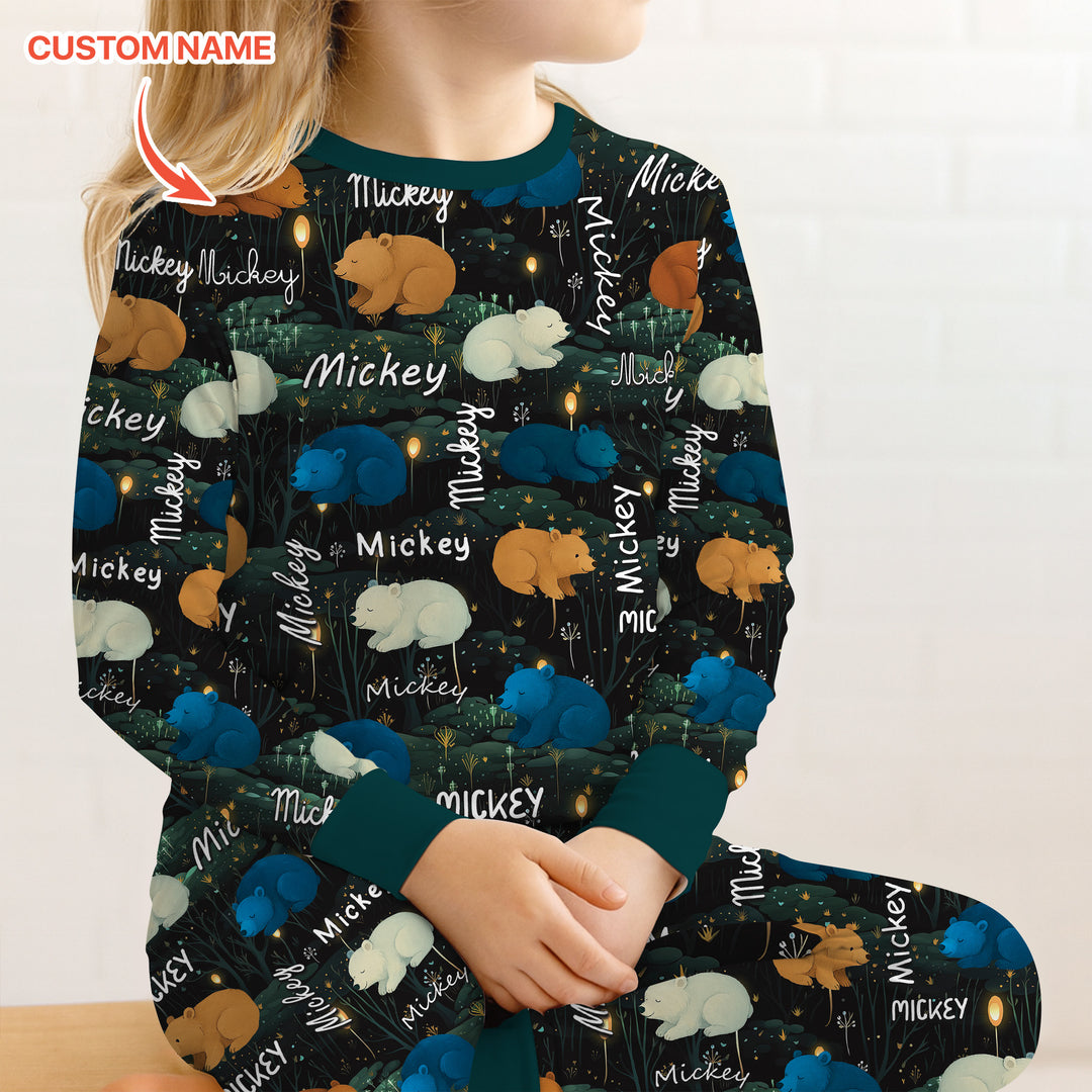 Zweiteiliges Langarm-Pyjama-Set mit Sommerfrüchten