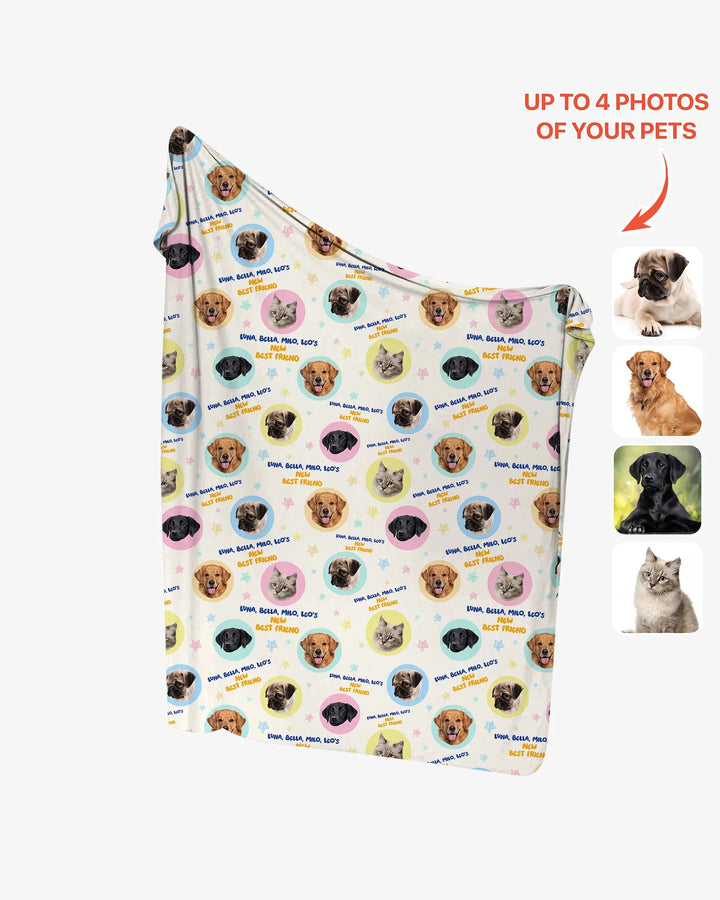 New Best Friend Custom Name And Pet Photos swaddle blanket