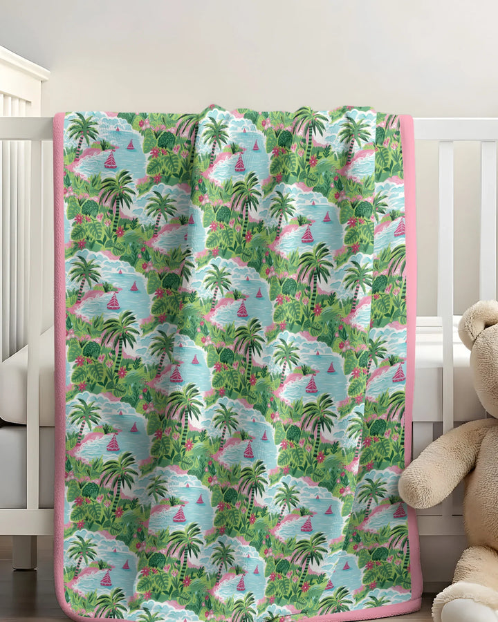 Preppy Coast Beach Club Bamboo Blanket
