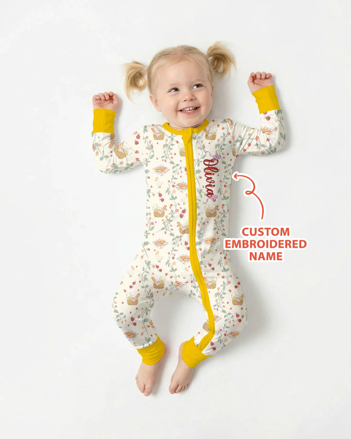 Custom Name Embroidered Picnic Time Bamboo Convertible Zippy