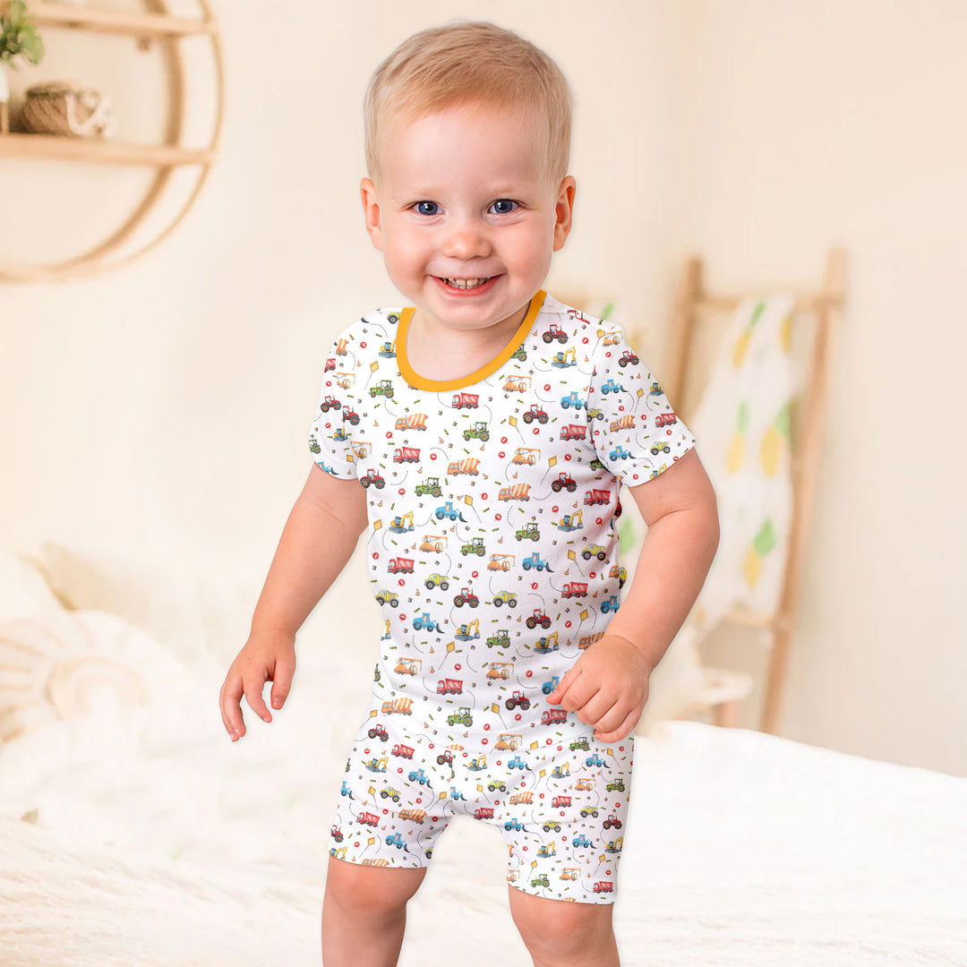 Little Construction Heroes Two Piece Short Sleeve Shorts Pajama Set