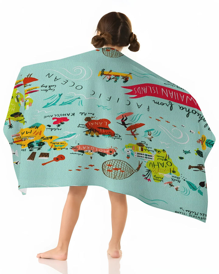 Taste & Travel Story Map Bamboo Beach Towel
