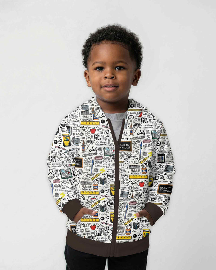 School Days Doodles Bamboo Zip Hoodie