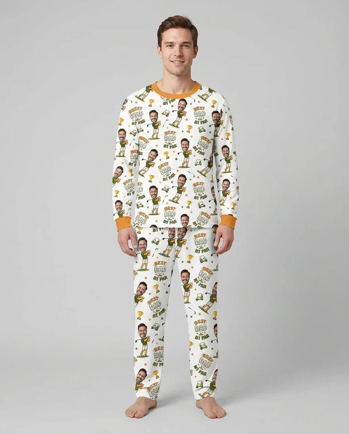 Custom Photo Daddy's Little Caddie Daddy & Me Matching Bamboo Men's Pajama Set