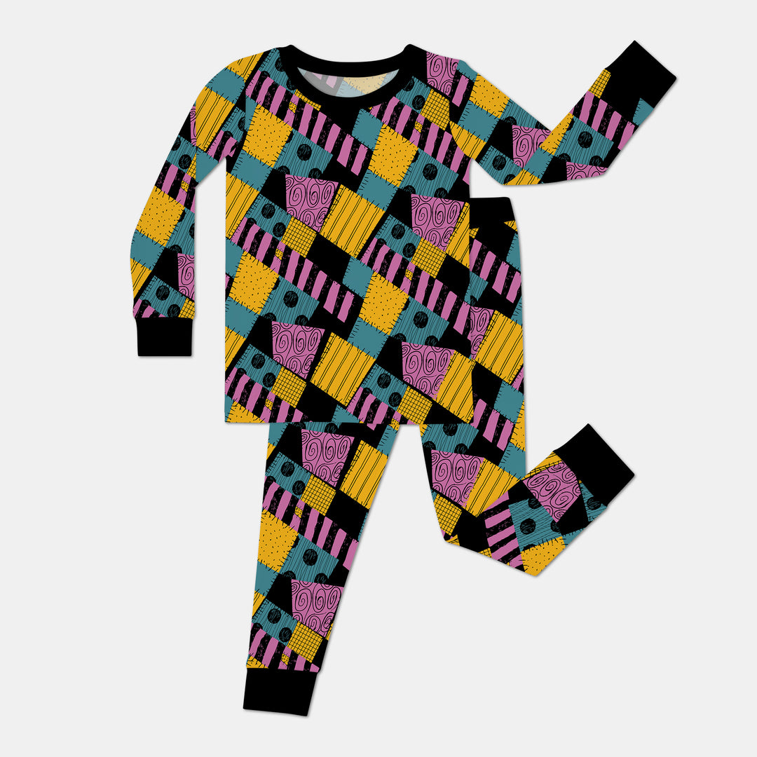 Halloween Patchwork Cartoon Two Piece Long Sleeve Pajama Set