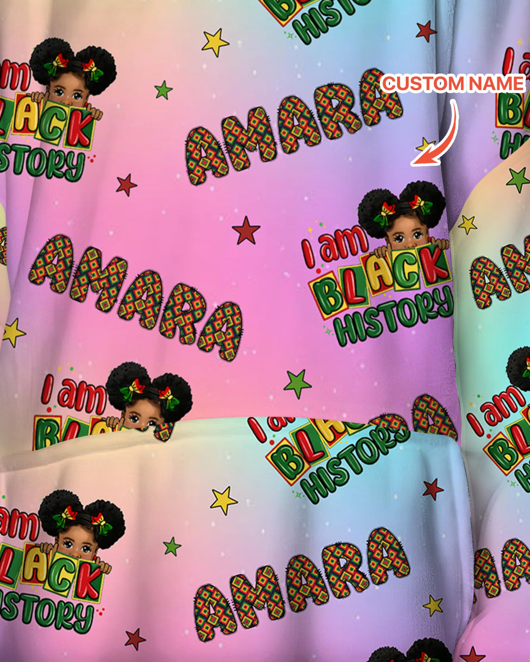 Custom Name I Am Black History Custom Blanket Hoodie