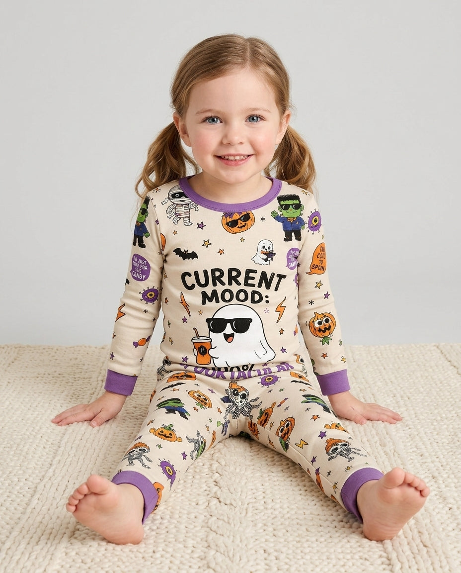 Halloween Friends Bamboo Two Piece Long Sleeve Pajama Set