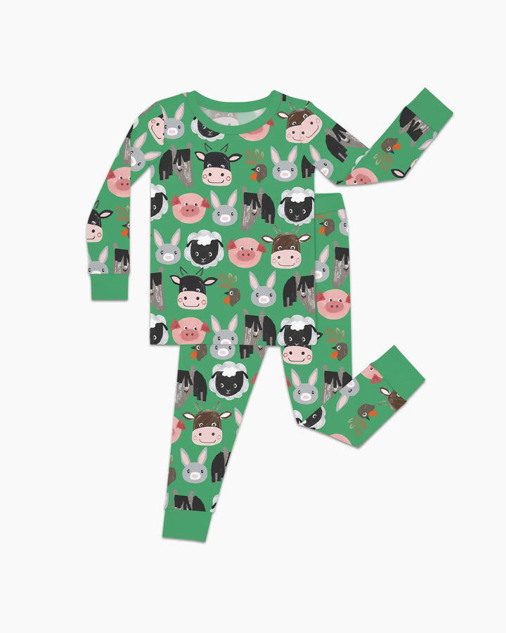 Farm Friends Family Matching Bamboo Two Piece Long Sleeve Pajama Set