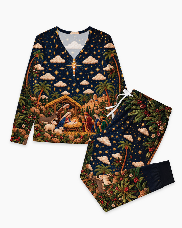 O Holy Night Family Matching Bamboo Women Pajama Set