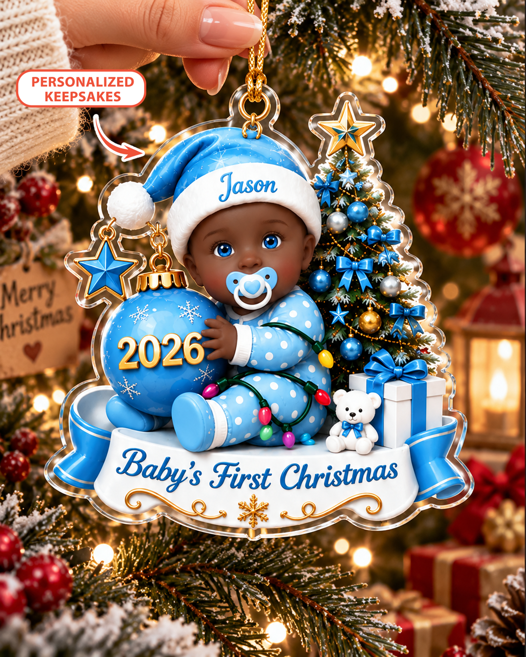 Custom Baby’s First Christmas 2026 Acrylic Ornament