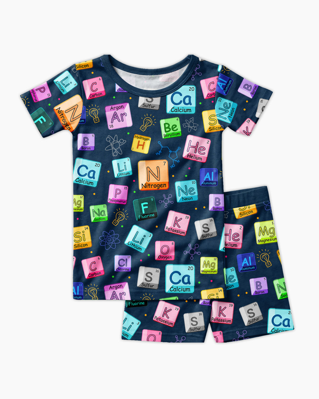 Science Elements Bamboo Two Piece Short Sleeve Shorts Pajama Set