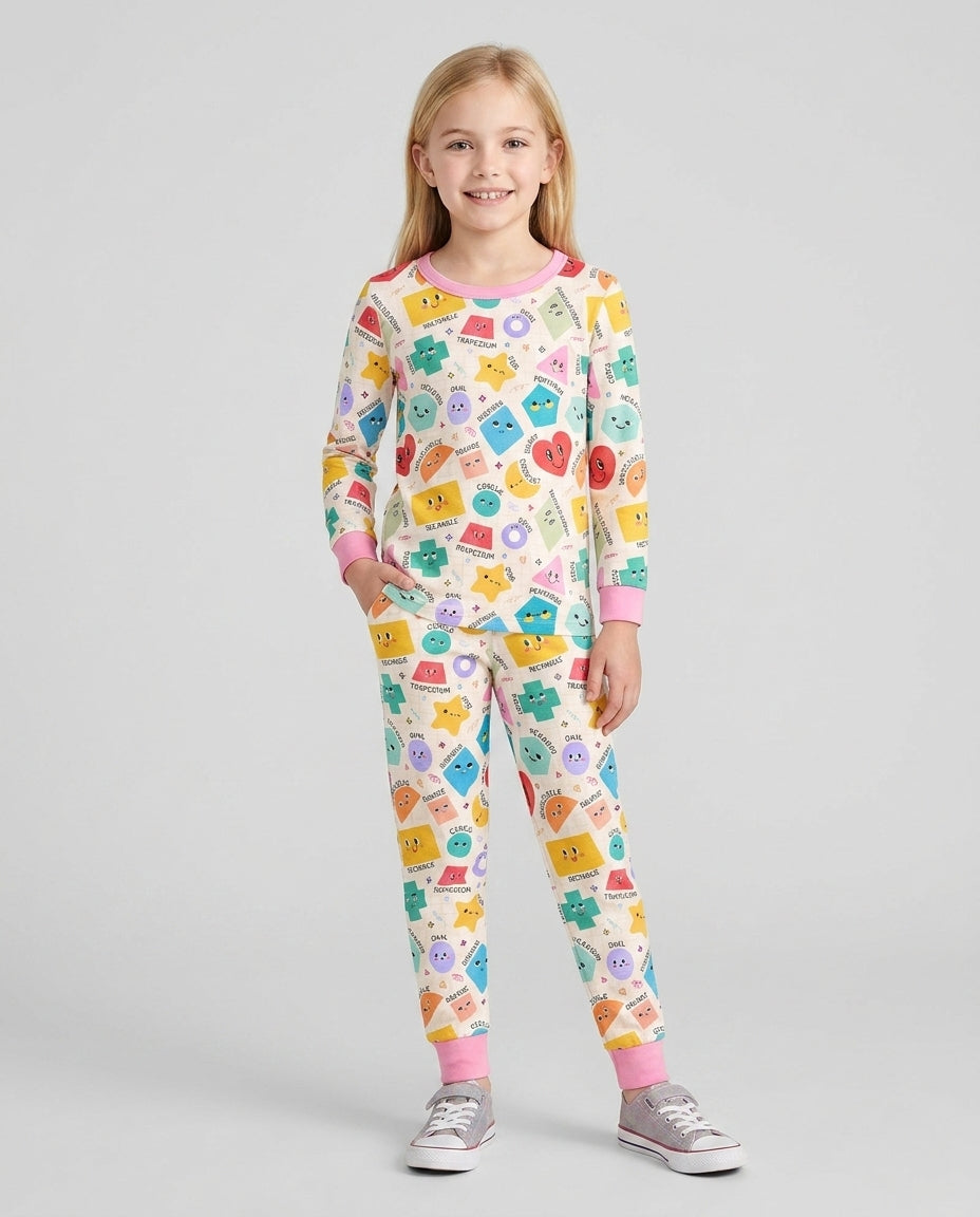 Zweiteiliges Langarm-Pyjama-Set mit Sommerfrüchten