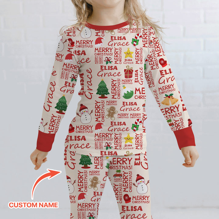 Zweiteiliges Langarm-Pyjama-Set mit Sommerfrüchten