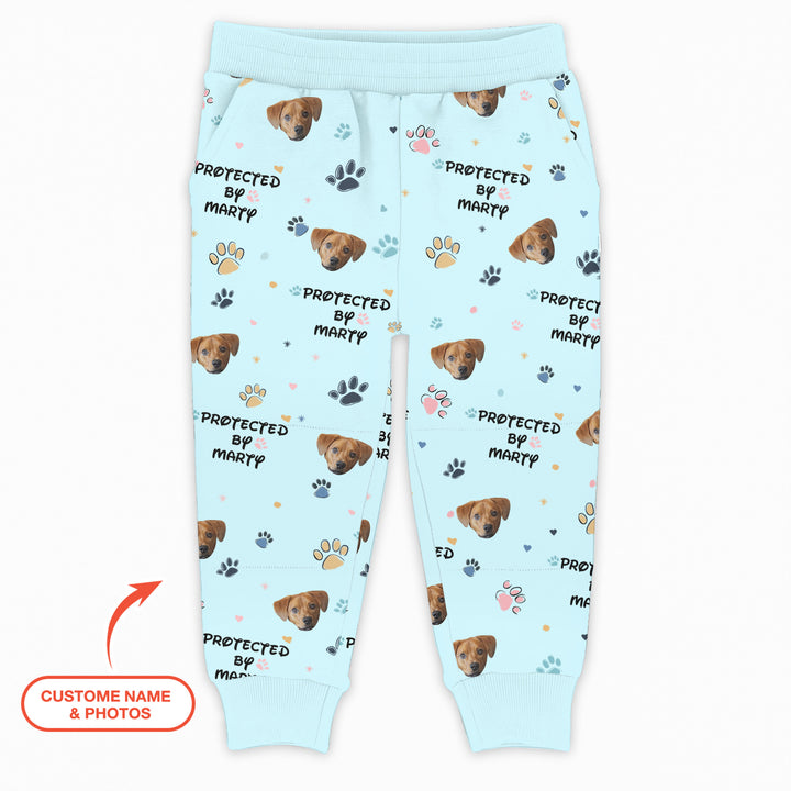 Custom Dog Photo Pattern "Protected By" Jogger