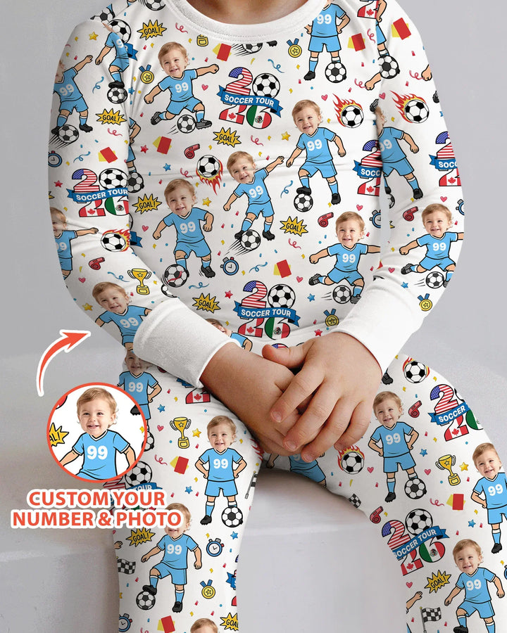 Conjunto de pijama de dos piezas de bambú con mangas largas, plantilla PERSONALIZADA