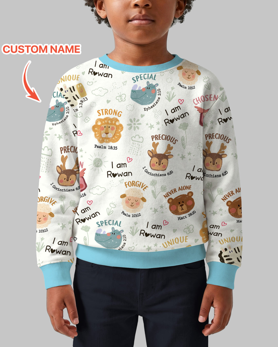 God’s Little Zoo Custom Name Crewneck Sweatshirt