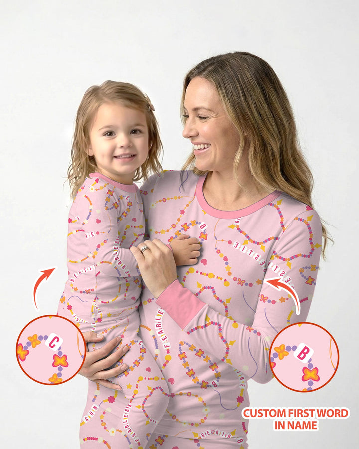 Conjunto de pijama de dos piezas de bambú con mangas largas, plantilla PERSONALIZADA