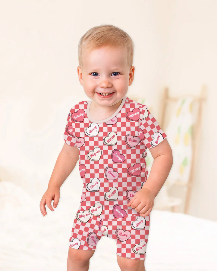 Valentine in Hearts Two Piece Short Sleeve Shorts Pajama Set